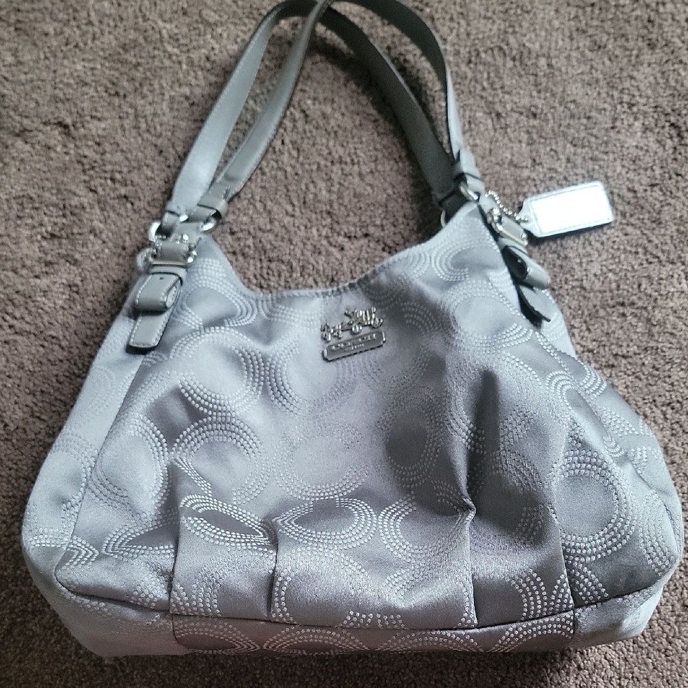 Coach Gray Shoulder Bag with Double Handles
